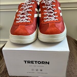 Tretorn Hayden Pumpkin Spice/Vintage White Nylon Suede Sneakers 7M